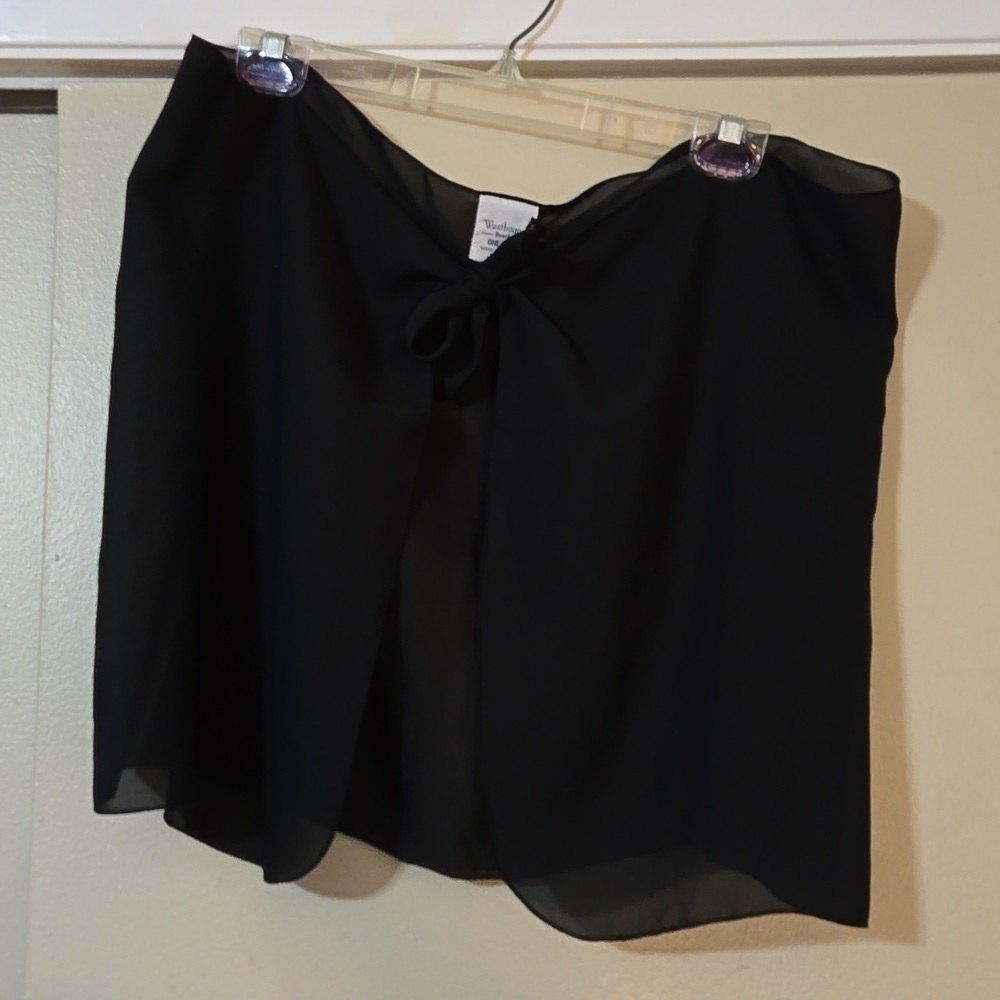 Westbound Beach Sheer Black Coverup Wrap One Size